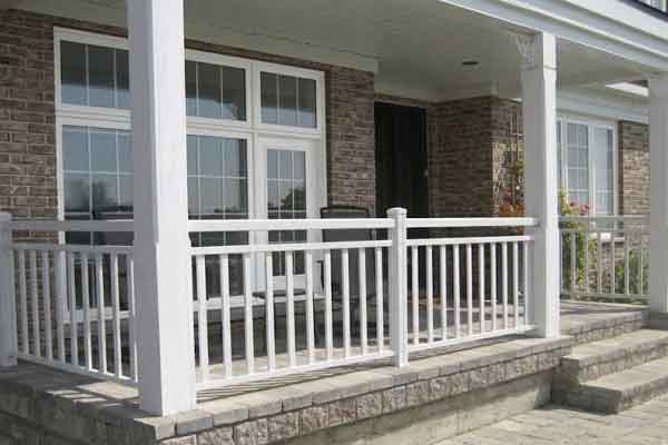 White aluminum custom railings, Windsor, ON.